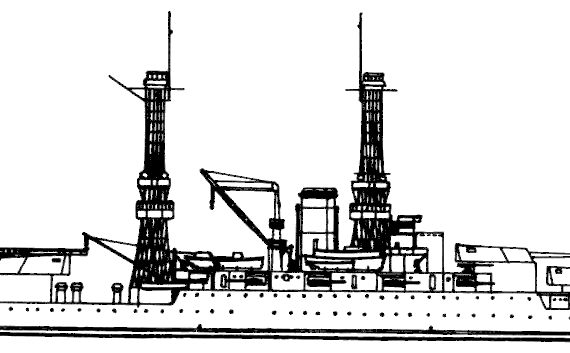 Боевой корабль USS BB-41 Mississippi 1926 [Battleship] - чертежи, габариты, рисунки